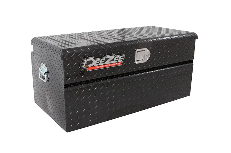 DZ8537B – DEE ZEE Tool Box, Chest Single Lid Diamond Tread Black Gloss Powder Coated Aluminum 37.13 Inch Length x 19 ...